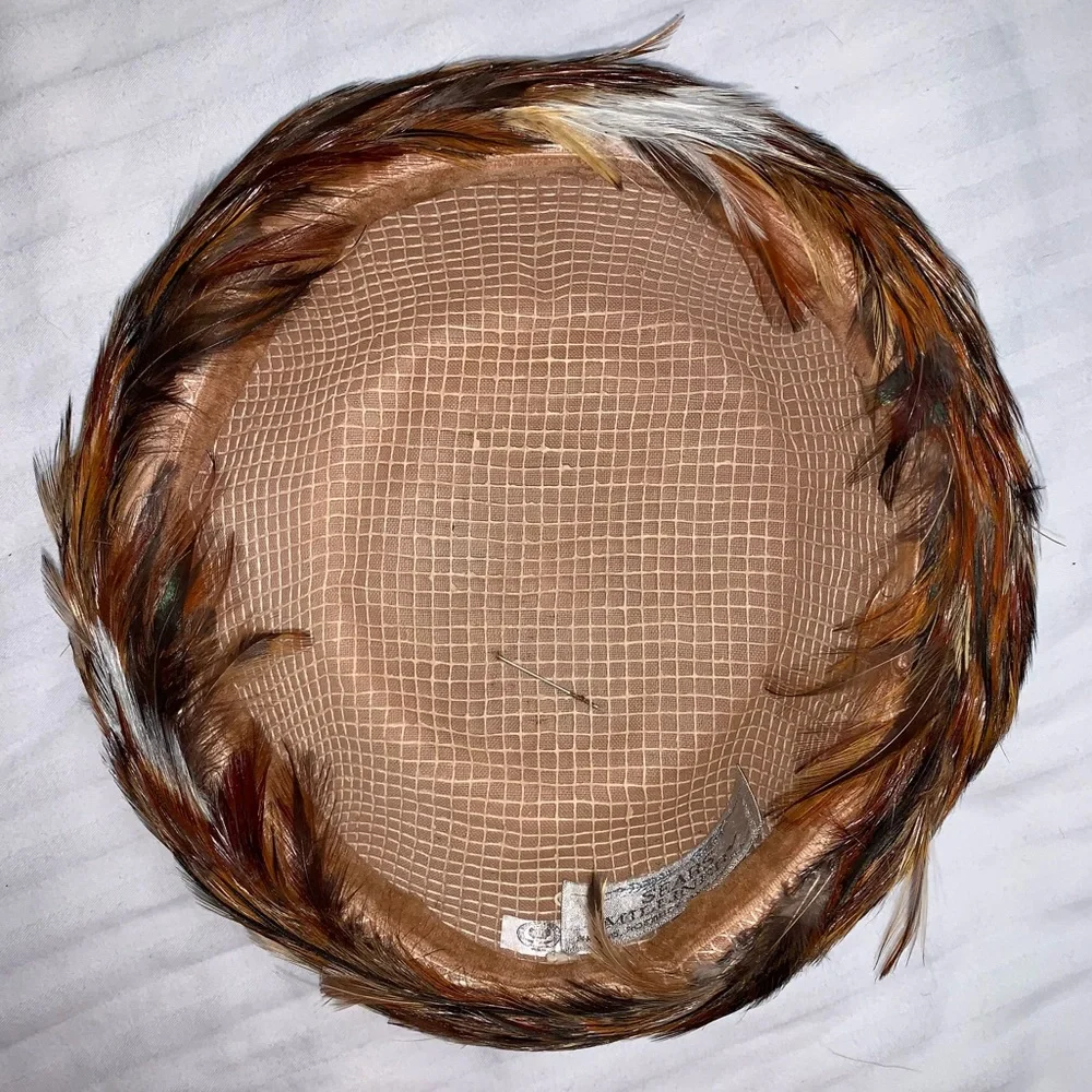 🆕 Vintage Feather 50s Fedora Panama Sun Hat Sears Milliner Roebuck USA Hipster - Picture 6 of 12